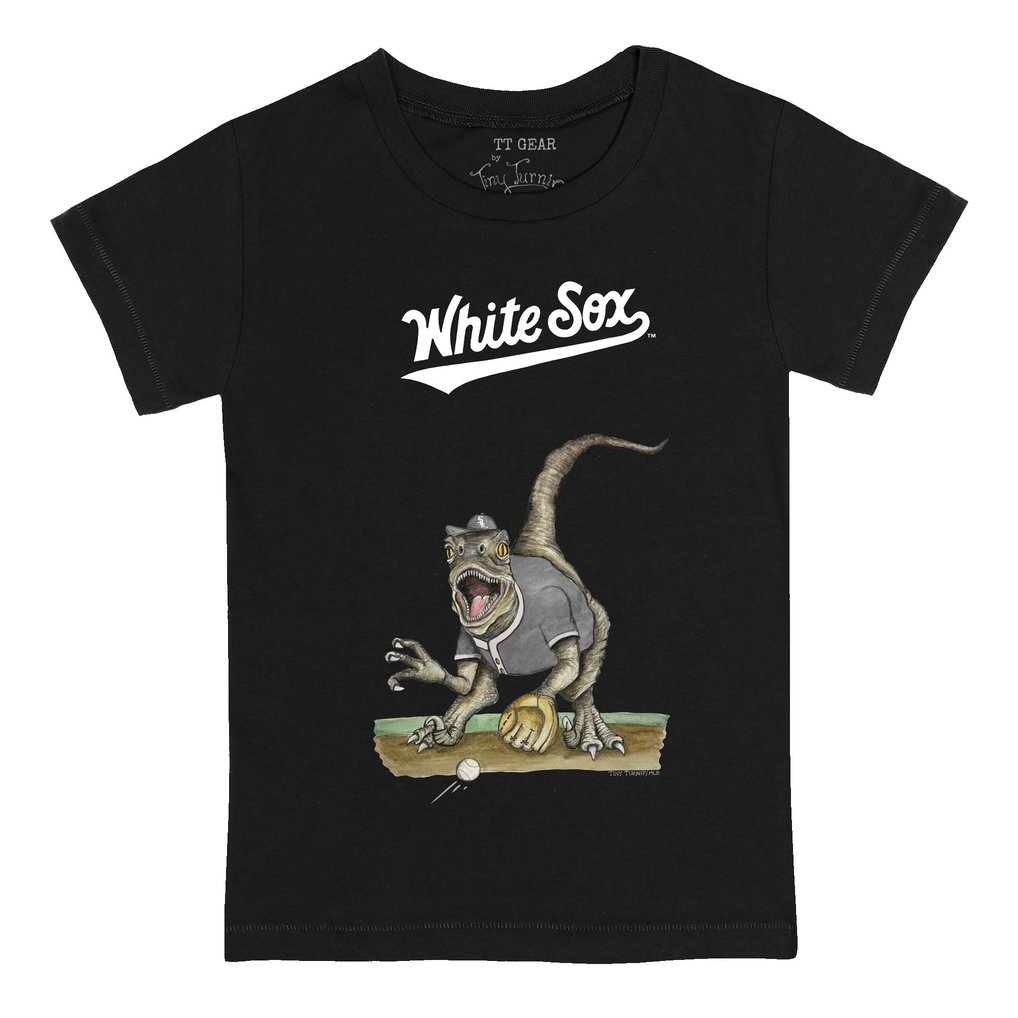 Chicago White Sox Tiny Turnip Youth Velociraptor T-Shirt - Black
