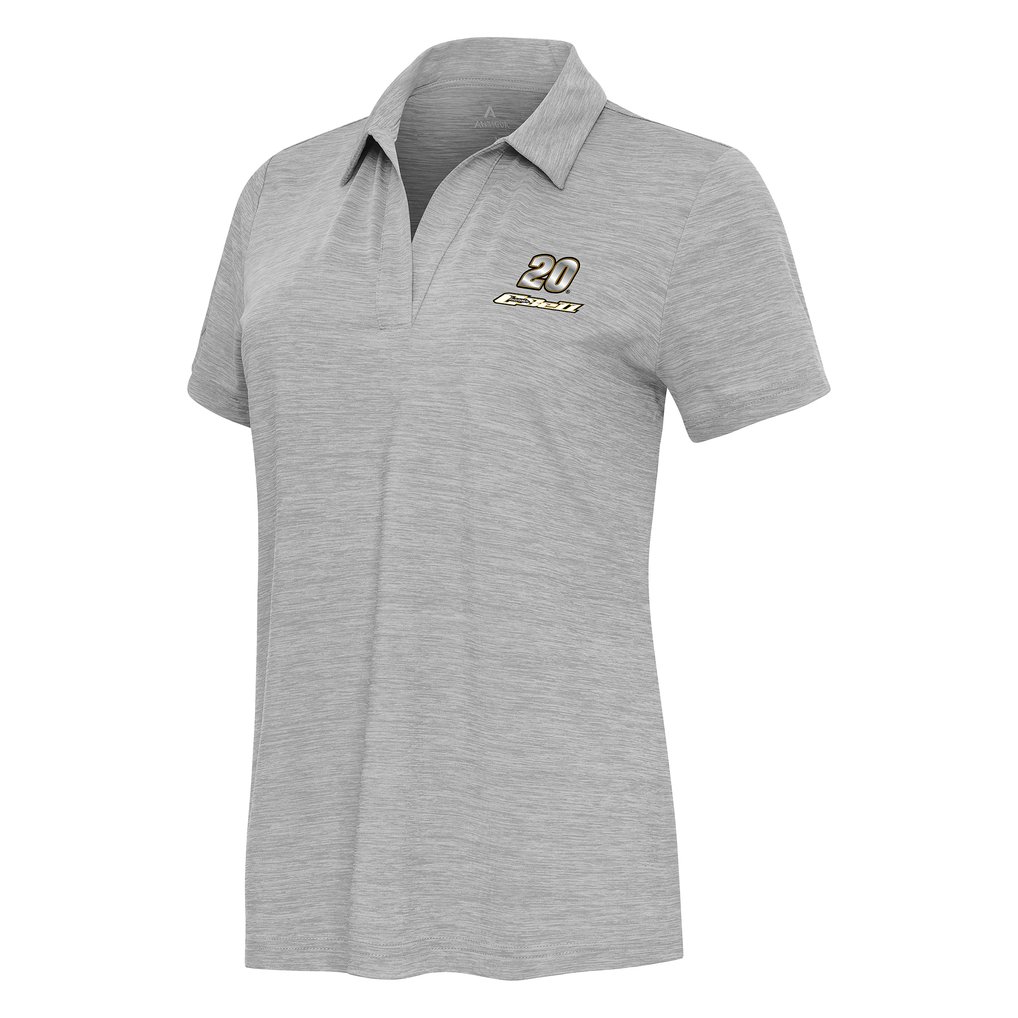 Christopher Bell Antigua Women's Layout V-Neck Polo - Heather Gray