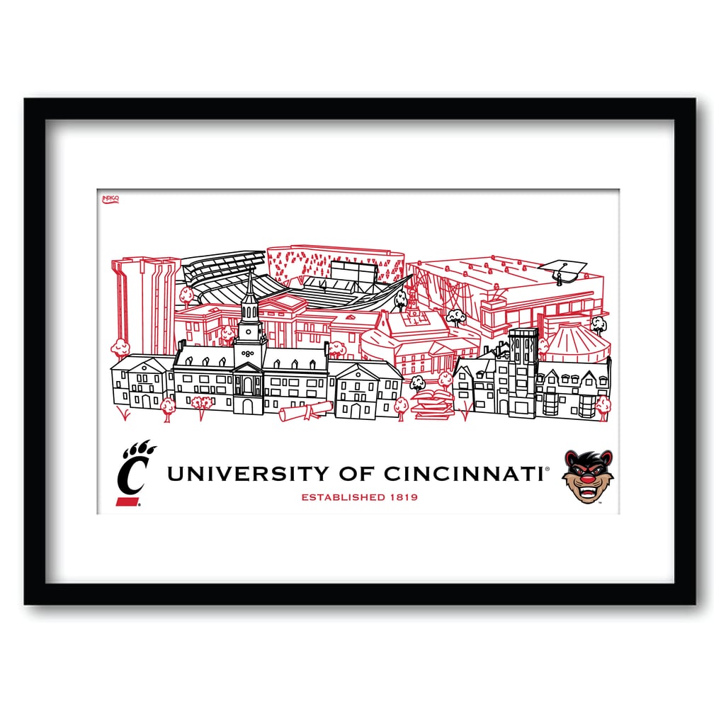 Cincinnati Bearcats 11" x 14" Framed Campus Wall Art Collage