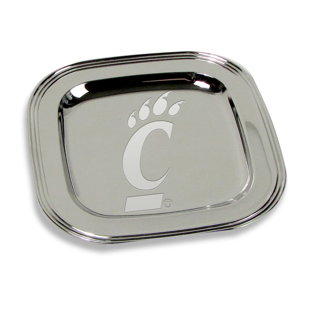 Cincinnati Bearcats 8" x 8" Silver Plated Serving Tray
