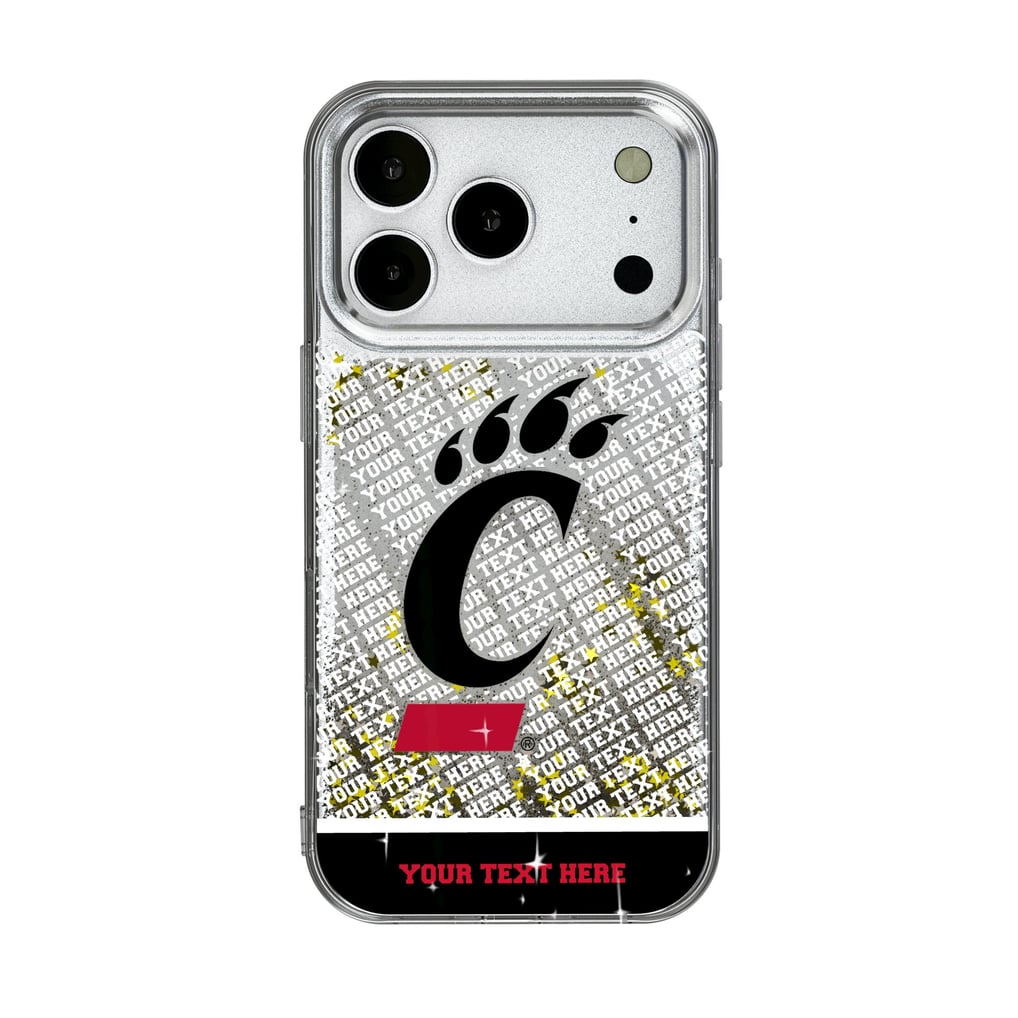 Cincinnati Bearcats iPhone Endzone Personalized Glitter Case