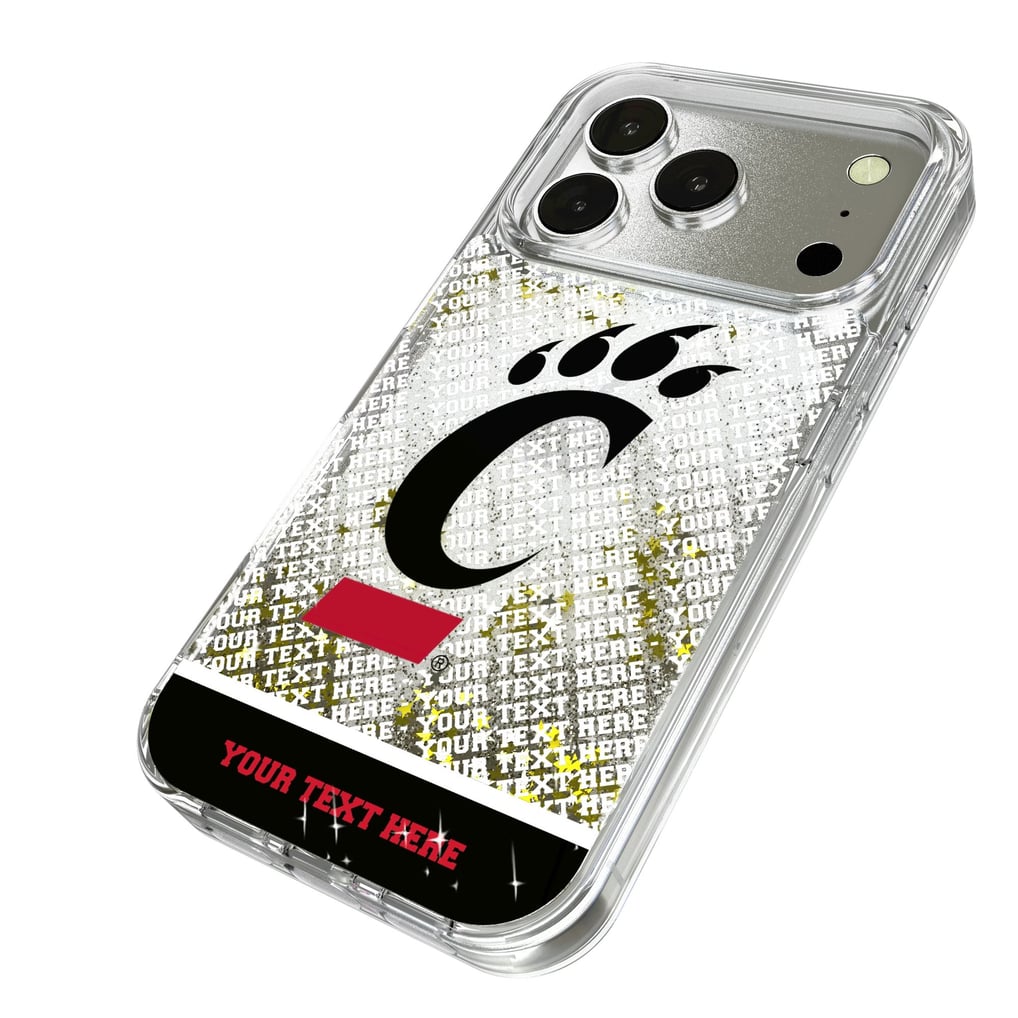 Cincinnati Bearcats iPhone Endzone Personalized Glitter Case