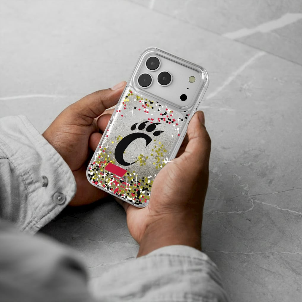 Cincinnati Bearcats iPhone Glitter Confetti Design Case