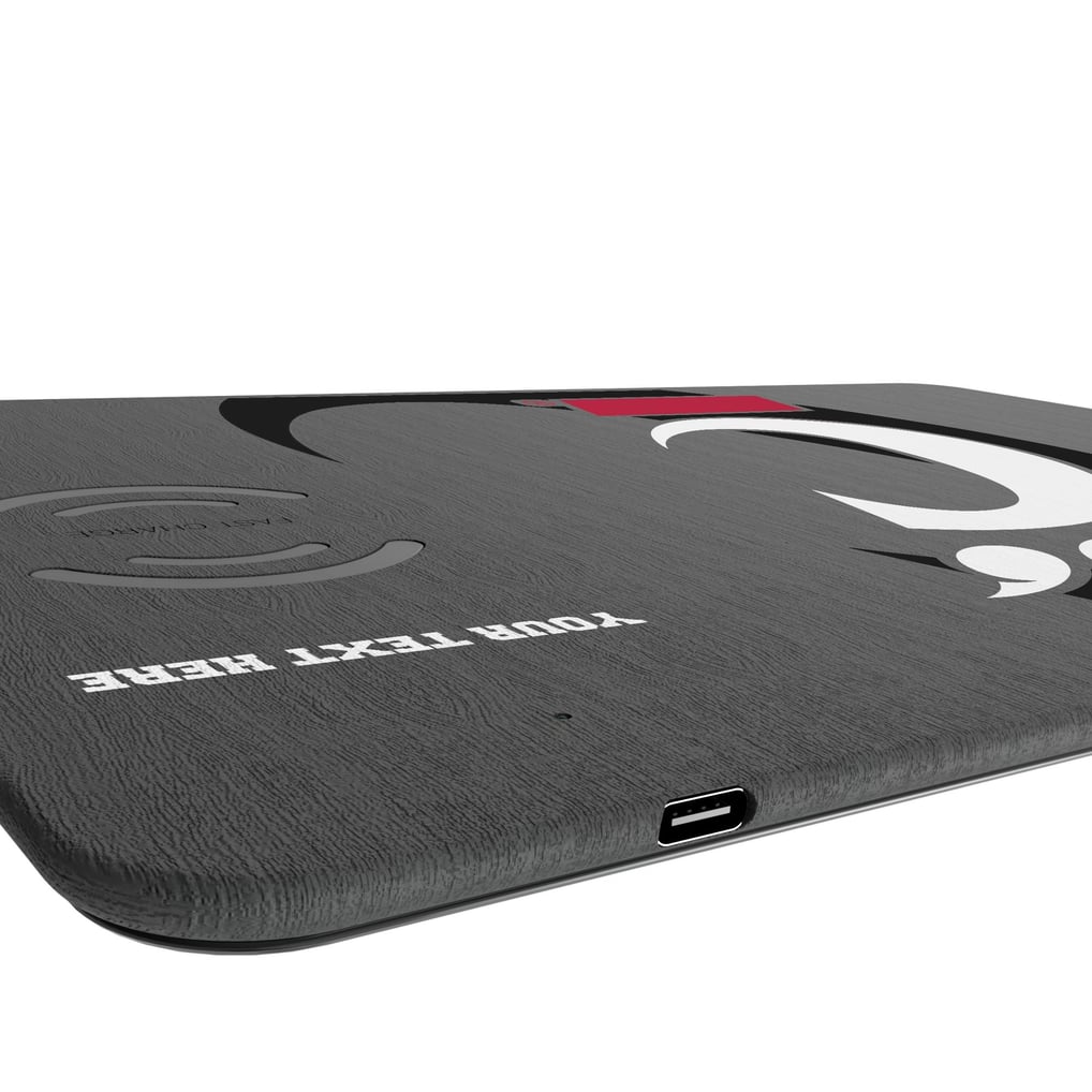 Cincinnati Bearcats Keyscaper Personalized 15W Fast Wireless Charger and Mouse Pad