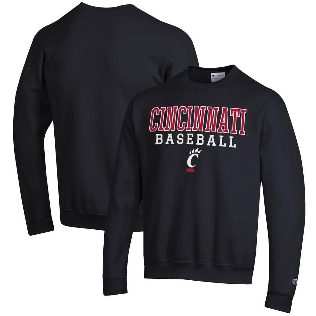 Cincinnati Bearcats Champion Baseball Stack Pullover Crewneck Sweatshirt - Black