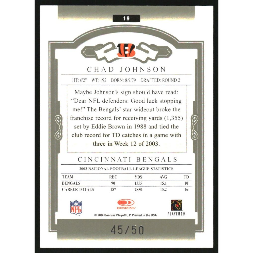 2004 Donruss Classics Timeless Tributes Green #19 Chad Johnson