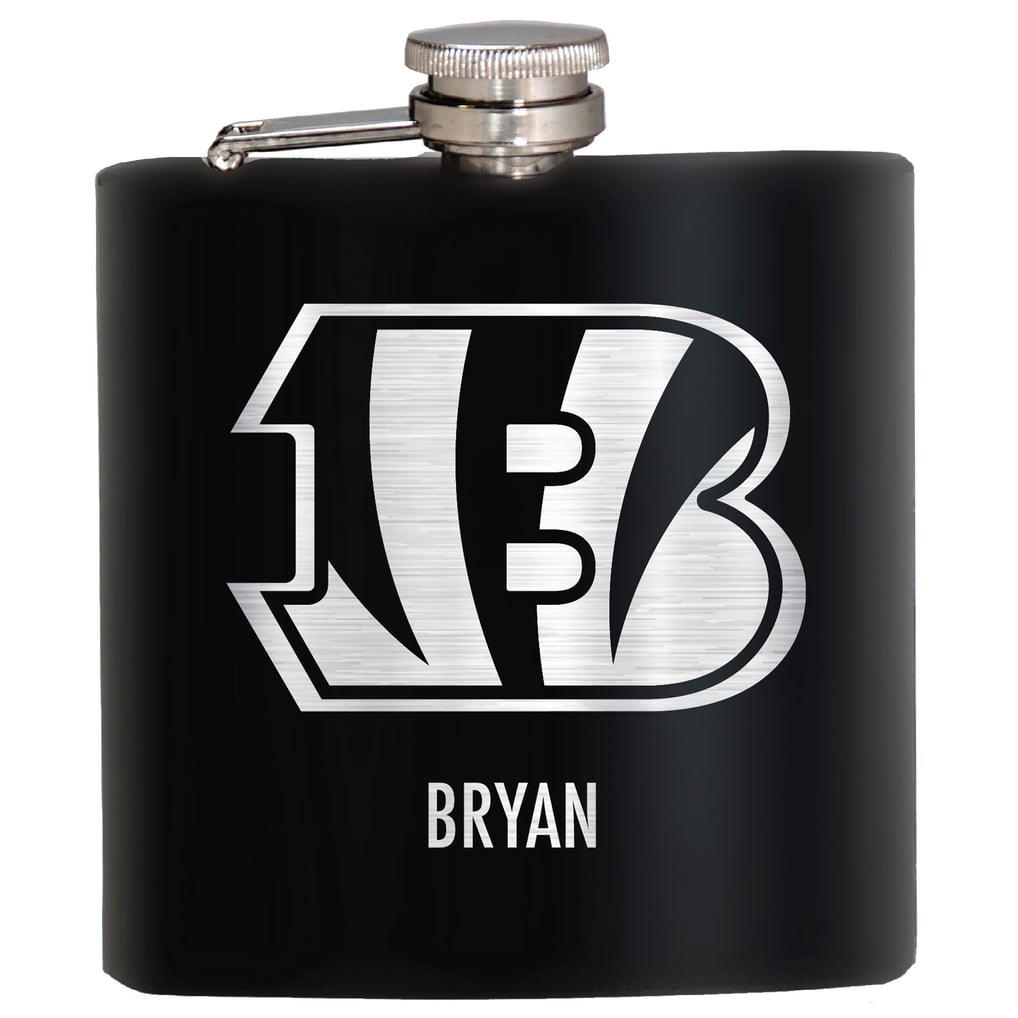 Cincinnati Bengals 6oz. Personalized Stealth Hip Flask - Black