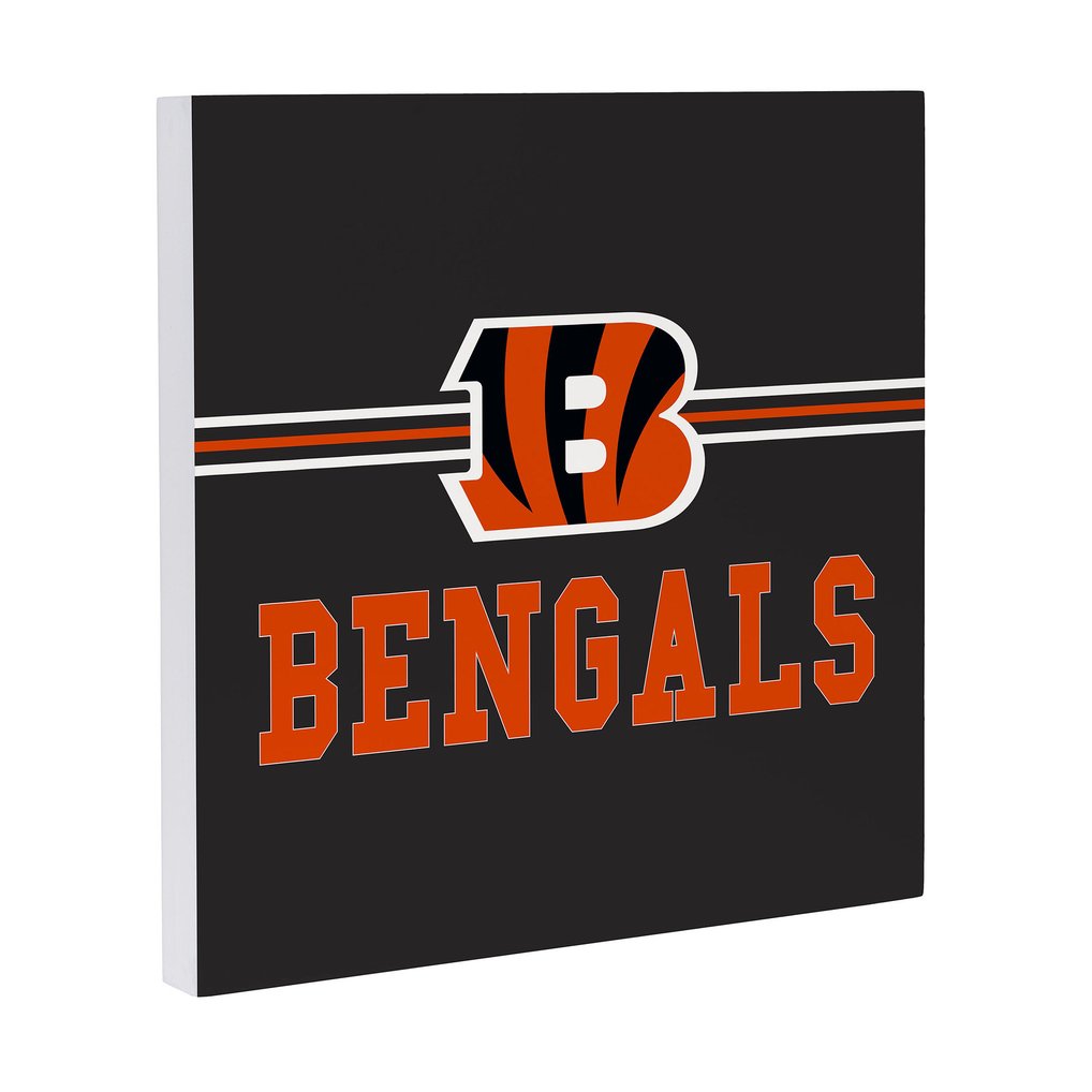 Cincinnati Bengals 12" x 12" Wood Wall Sign