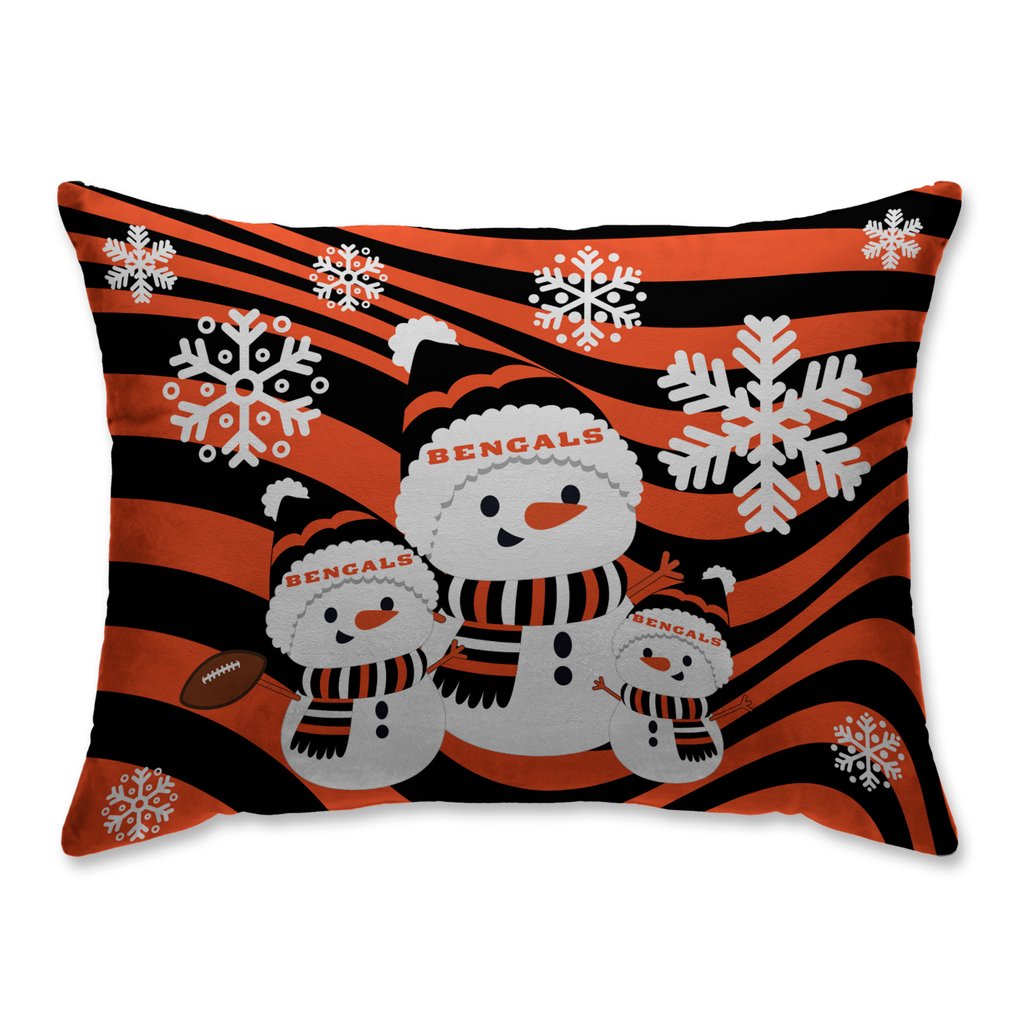 Cincinnati Bengals 20'' x 26'' Holiday Team Snowman Bed Pillow