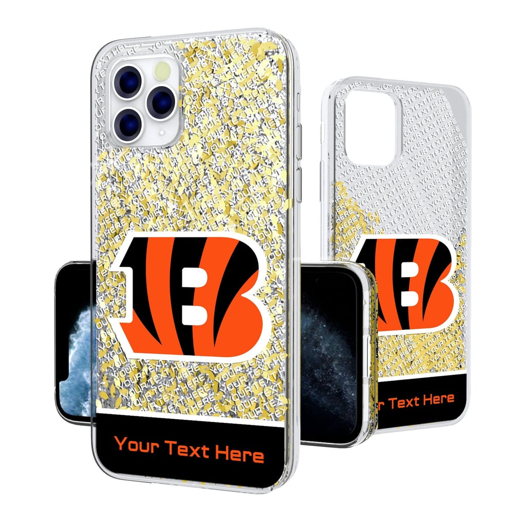 Cincinnati Bengals Personalized Endzone Plus Design iPhone Glitter Phone Case