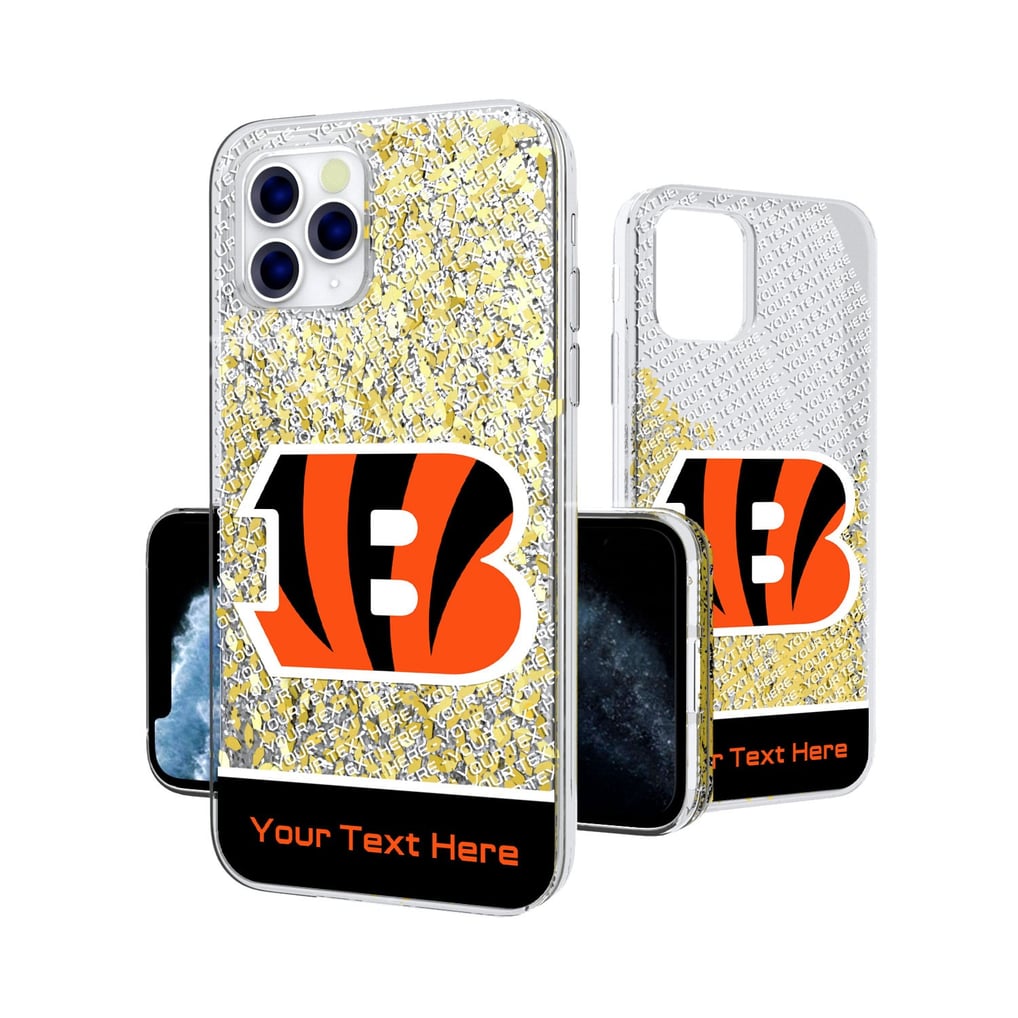 Cincinnati Bengals Personalized Endzone Plus Design iPhone Glitter Phone Case