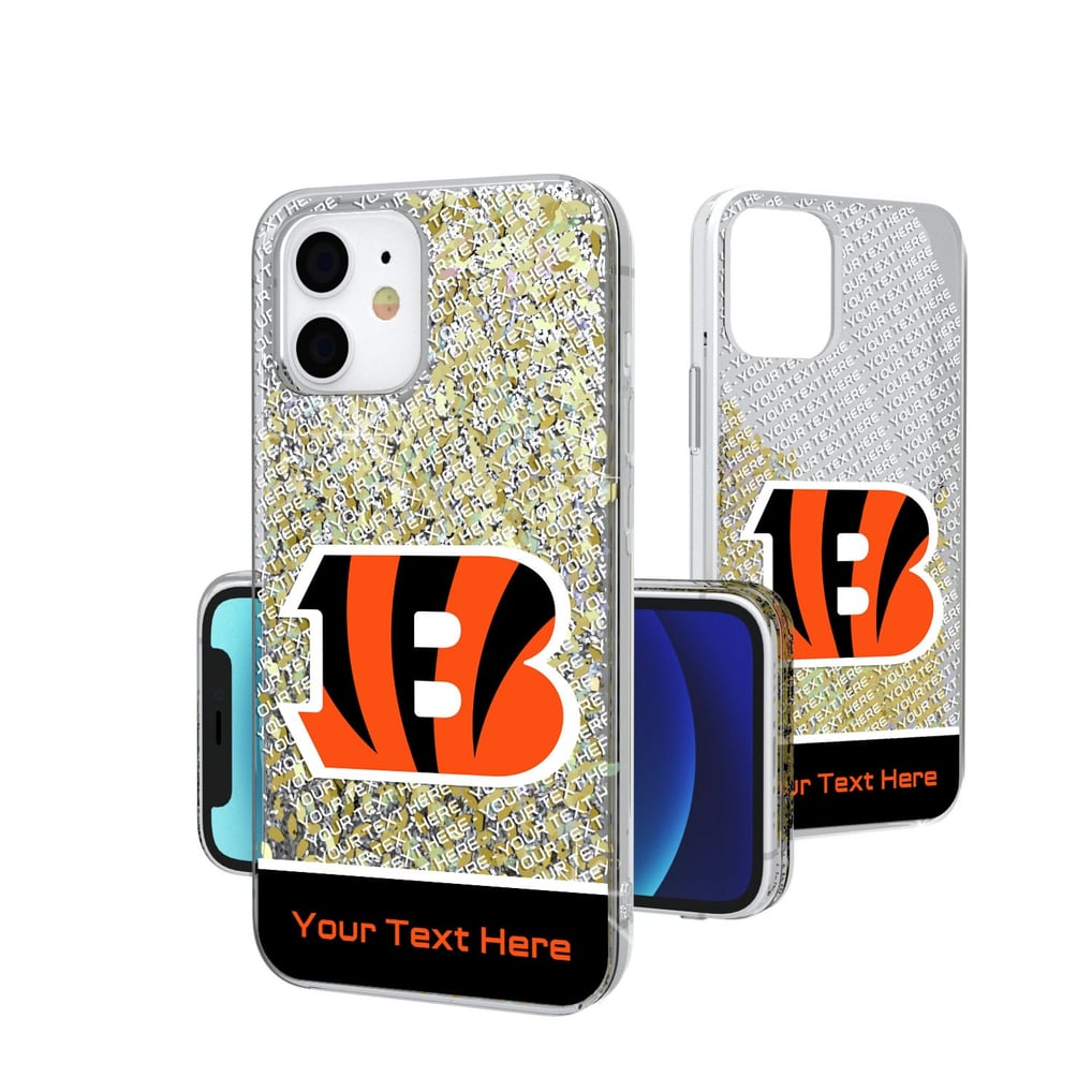 Cincinnati Bengals Personalized Endzone Plus Design iPhone Glitter Phone Case