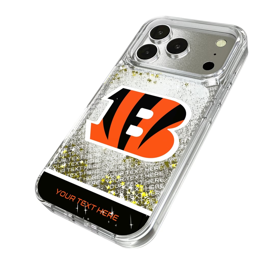 Cincinnati Bengals Personalized Endzone Plus Design iPhone Glitter Phone Case