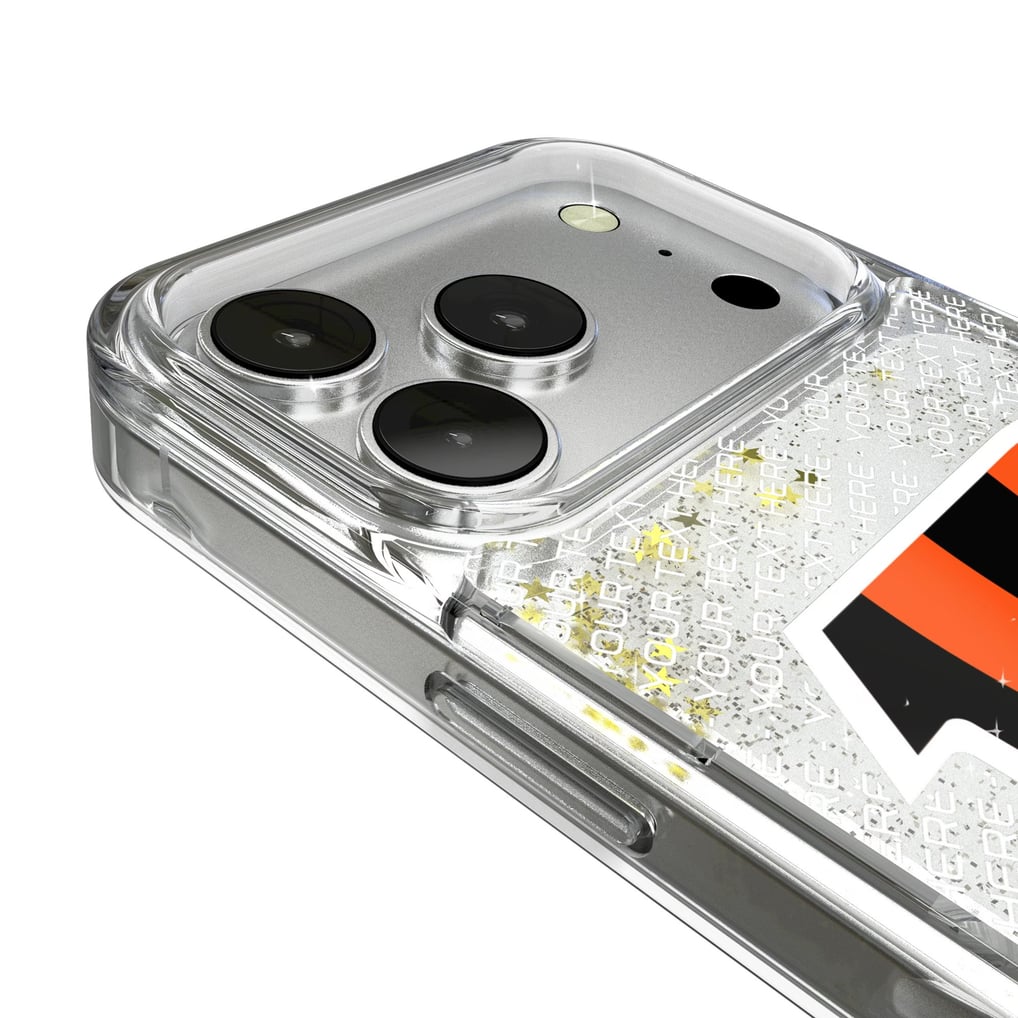Cincinnati Bengals Personalized Endzone Plus Design iPhone Glitter Phone Case