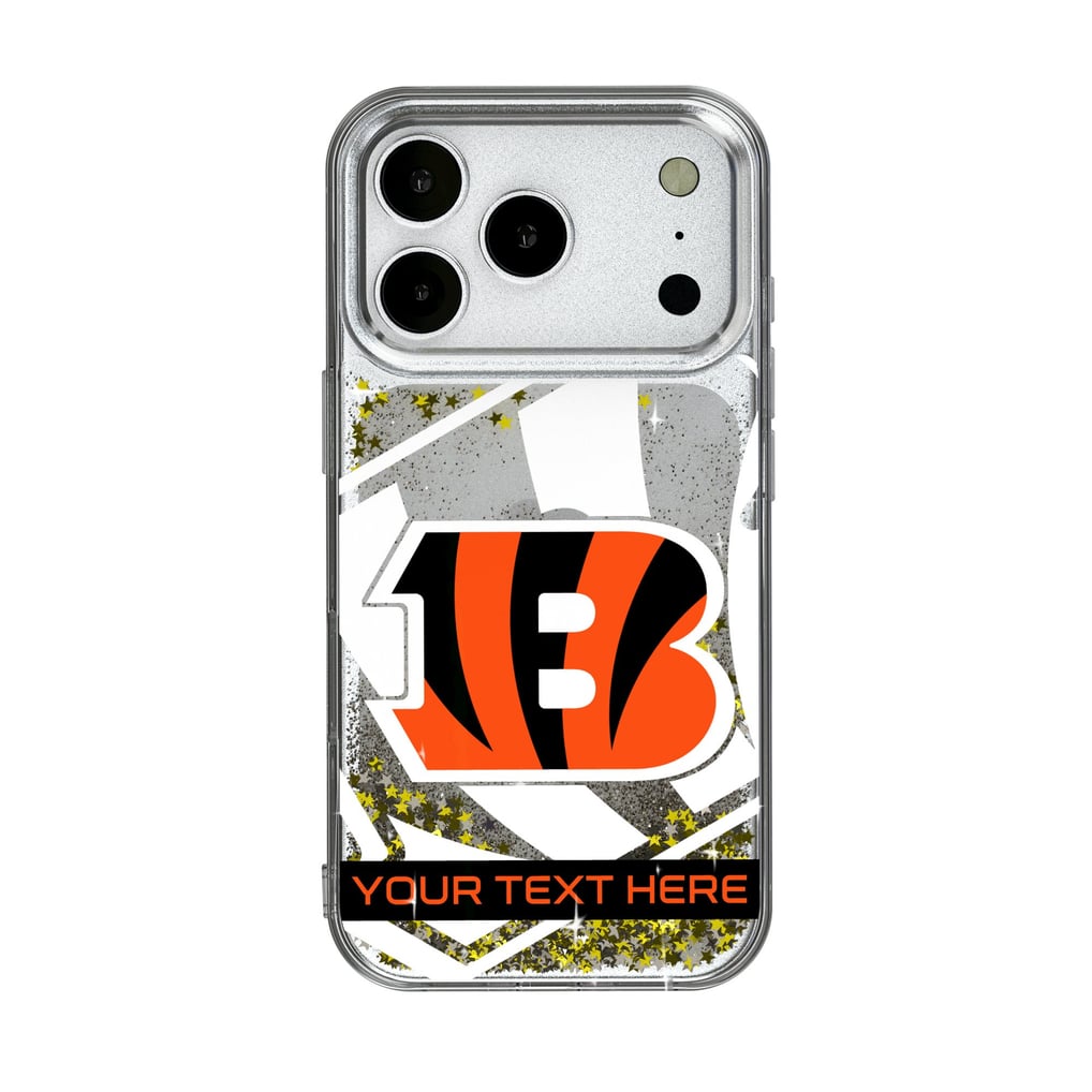 Cincinnati Bengals Personalized Tilt Design iPhone Glitter Phone Case