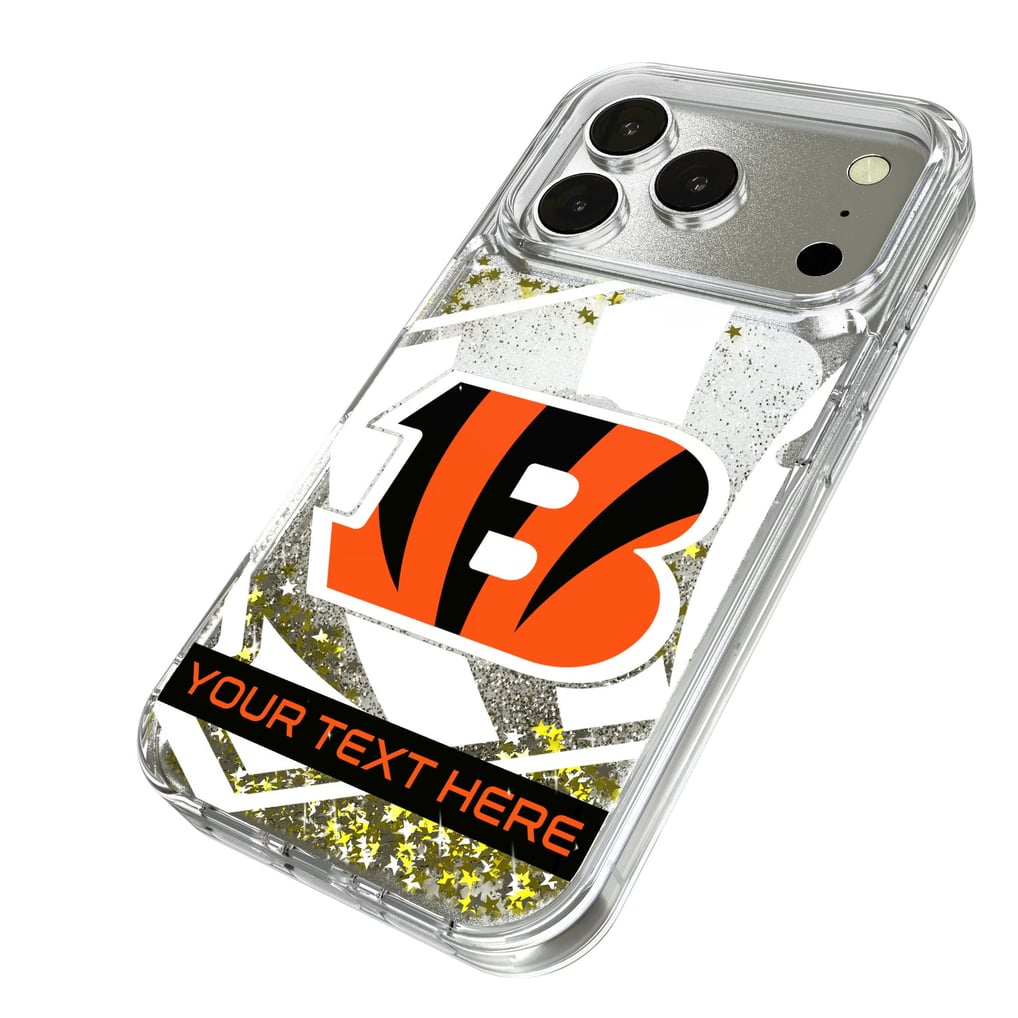Cincinnati Bengals Personalized Tilt Design iPhone Glitter Phone Case