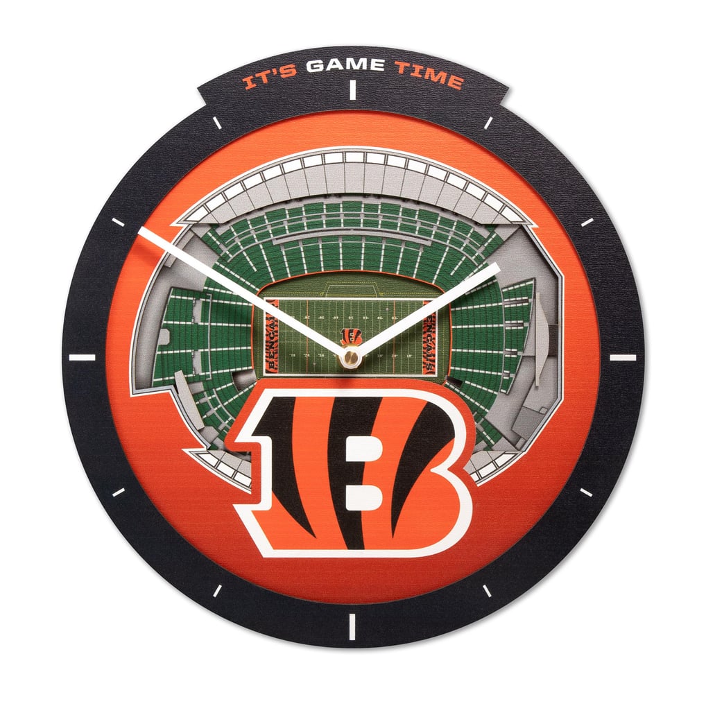Cincinnati Bengals IDNA StadiumView 3D Wall Clock