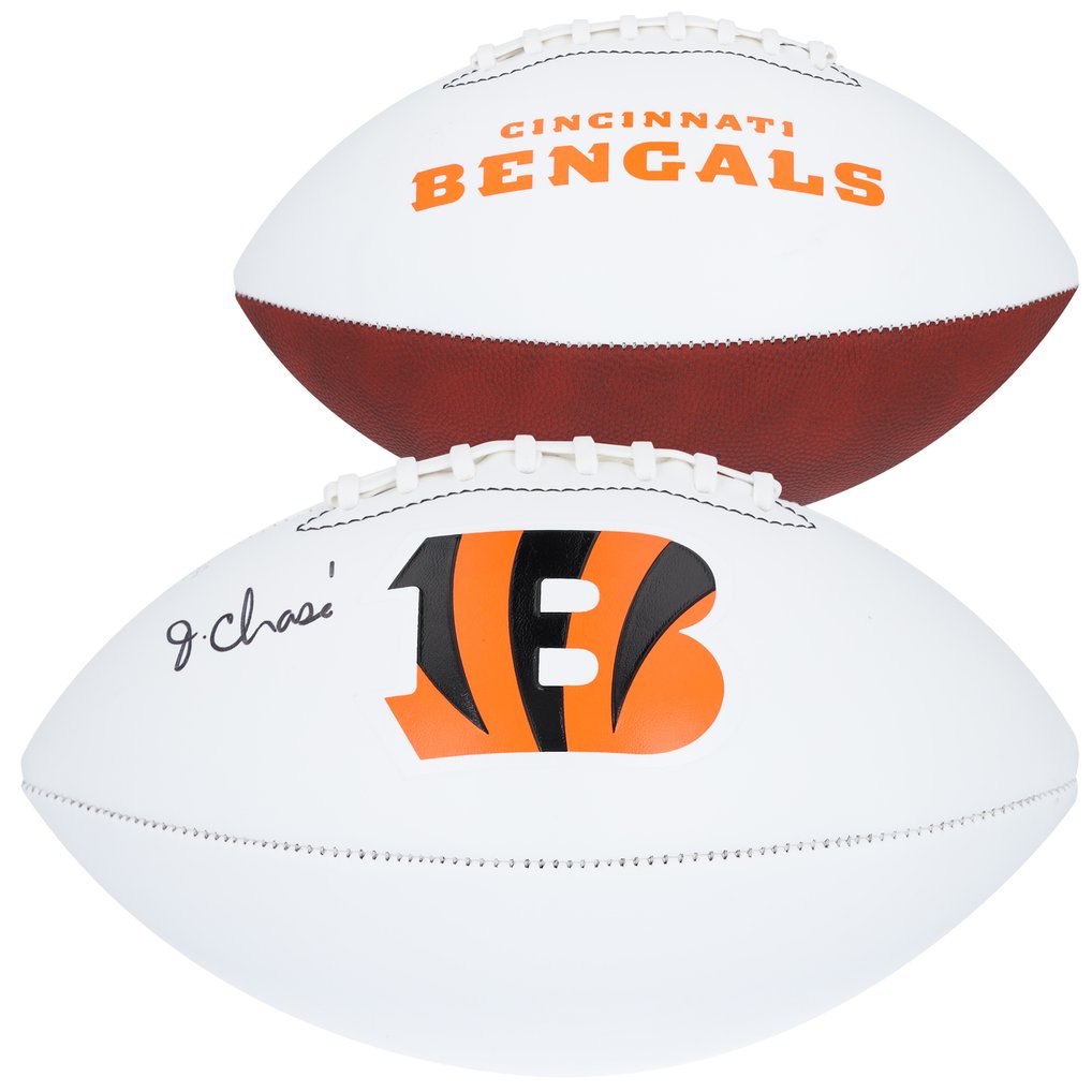 Ja'Marr Chase Cincinnati Bengals Autographed Fanatics Authentic Franklin White Panel Football