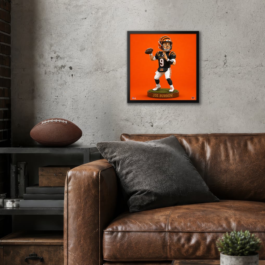 Joe Burrow Cincinnati Bengals 13" x 13" Bobblehead Framed Print