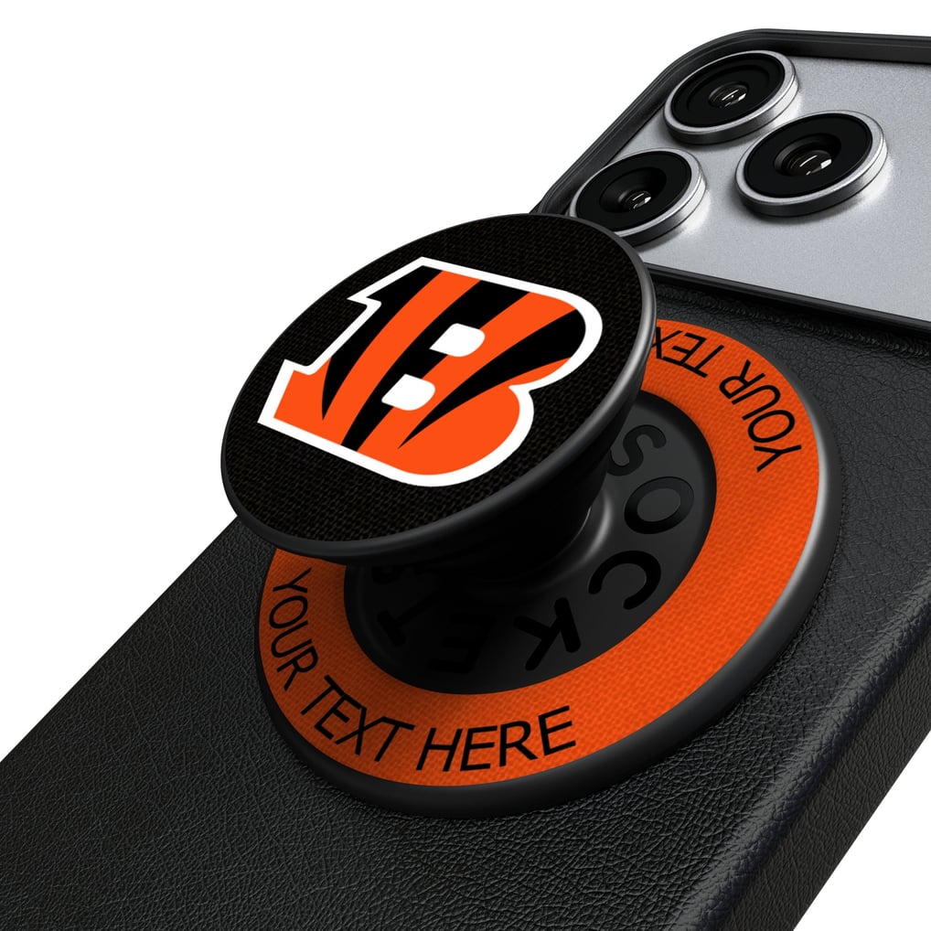 Cincinnati Bengals Keyscaper Personalized Endzone Solid PopSockets Magnetic Phone Grip & Stand