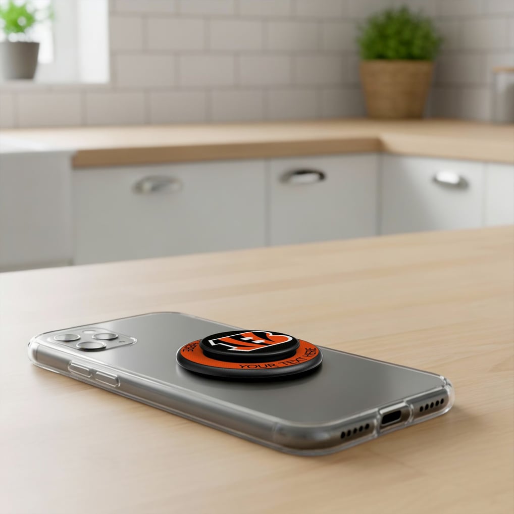 Cincinnati Bengals Keyscaper Personalized Endzone Solid PopSockets Magnetic Phone Grip & Stand