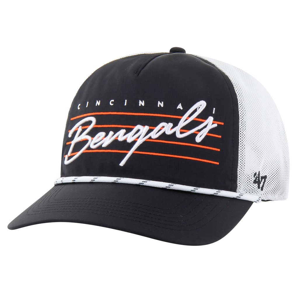  Cincinnati Bengals '47 Downburst Relaxed Hitch Trucker Adjustable Hat - Black/White