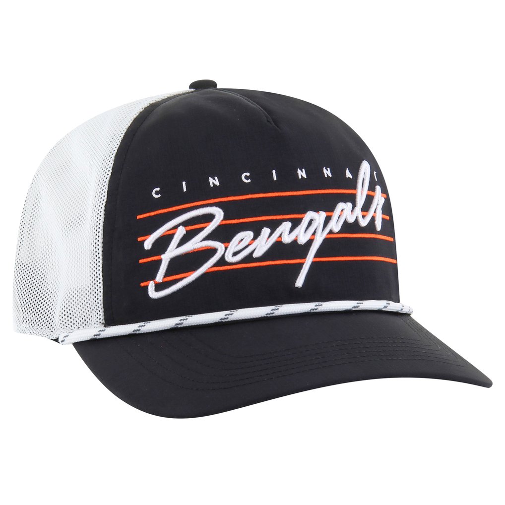 Cincinnati Bengals '47 Downburst Relaxed Hitch Trucker Adjustable Hat - Black/White