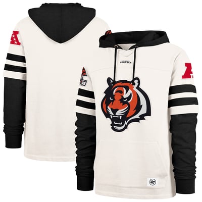  Cincinnati Bengals '47 Split Zone Cornerback Duo Lacer Hoodie - Cream