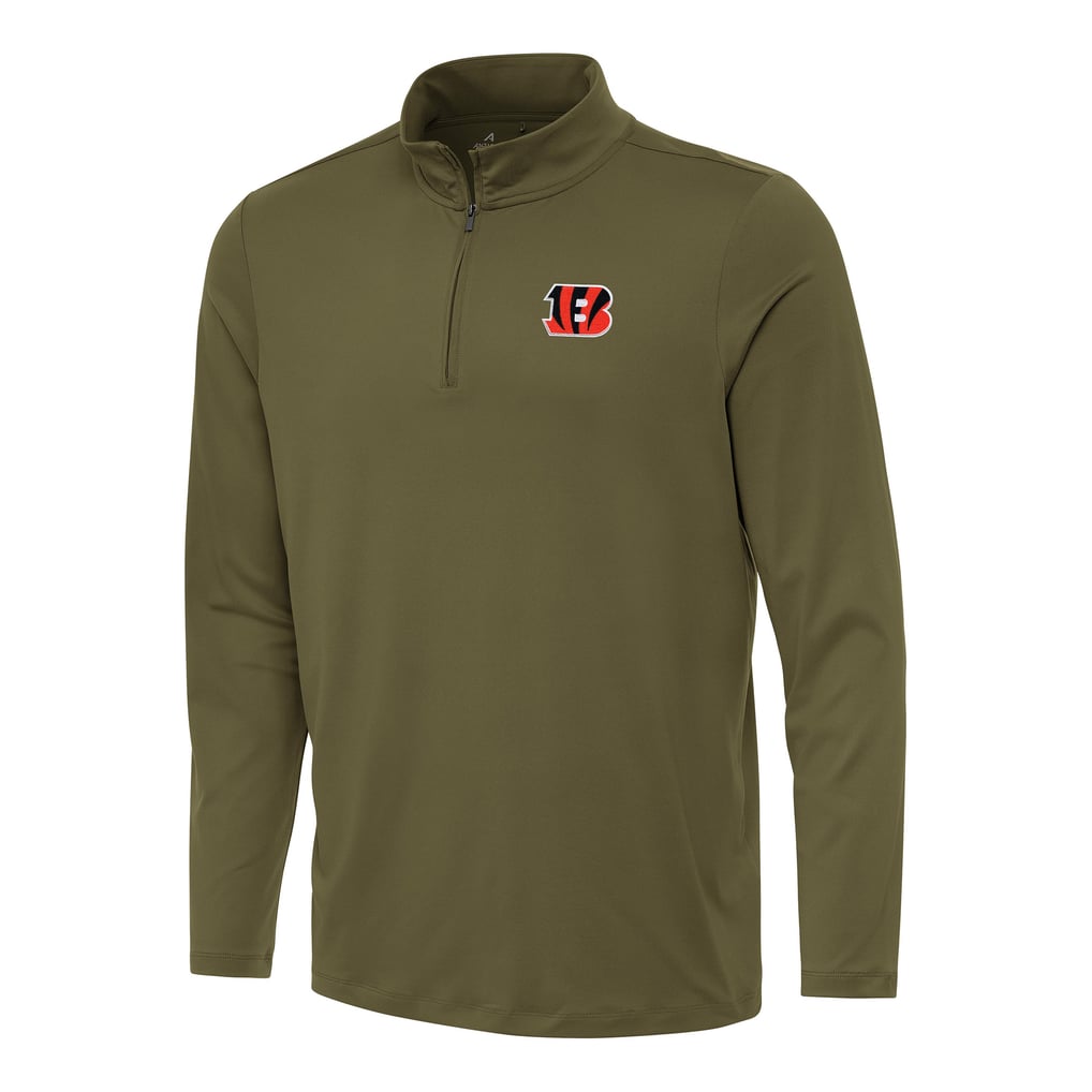 Cincinnati Bengals Antigua Reprocess Quarter-Zip Top - Olive