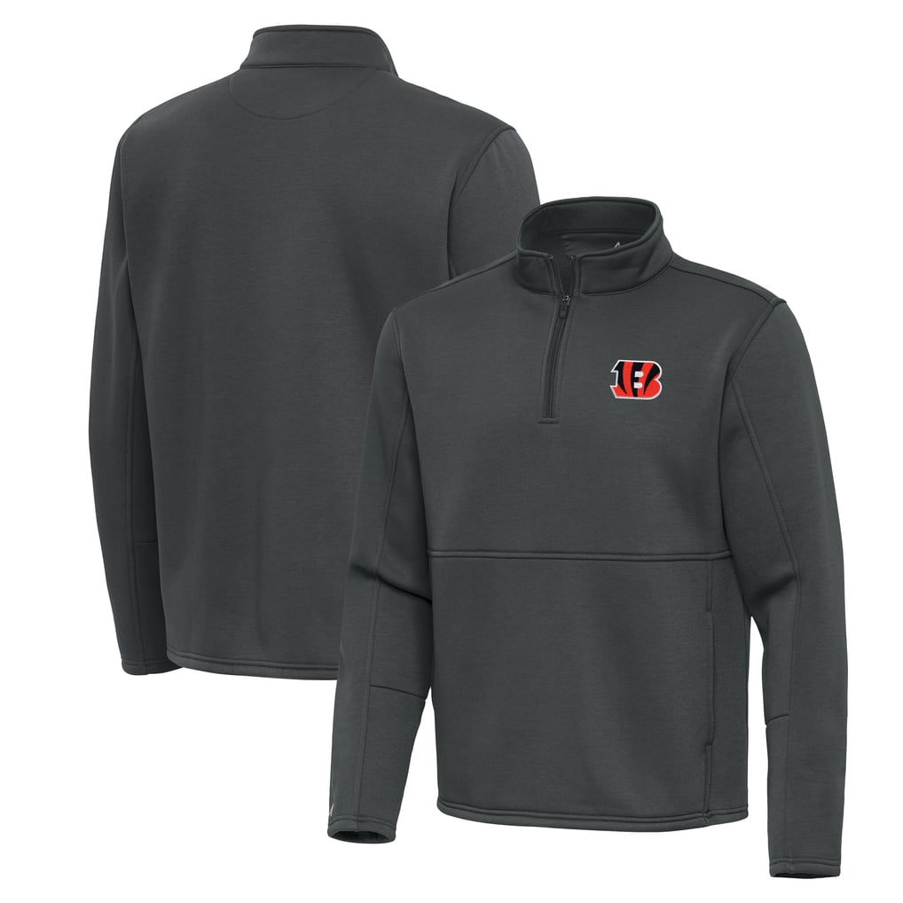 Cincinnati Bengals Antigua Twist Quarter-Zip Pullover Jacket - Pewter