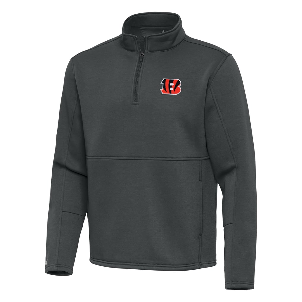 Cincinnati Bengals Antigua Twist Quarter-Zip Pullover Jacket - Pewter