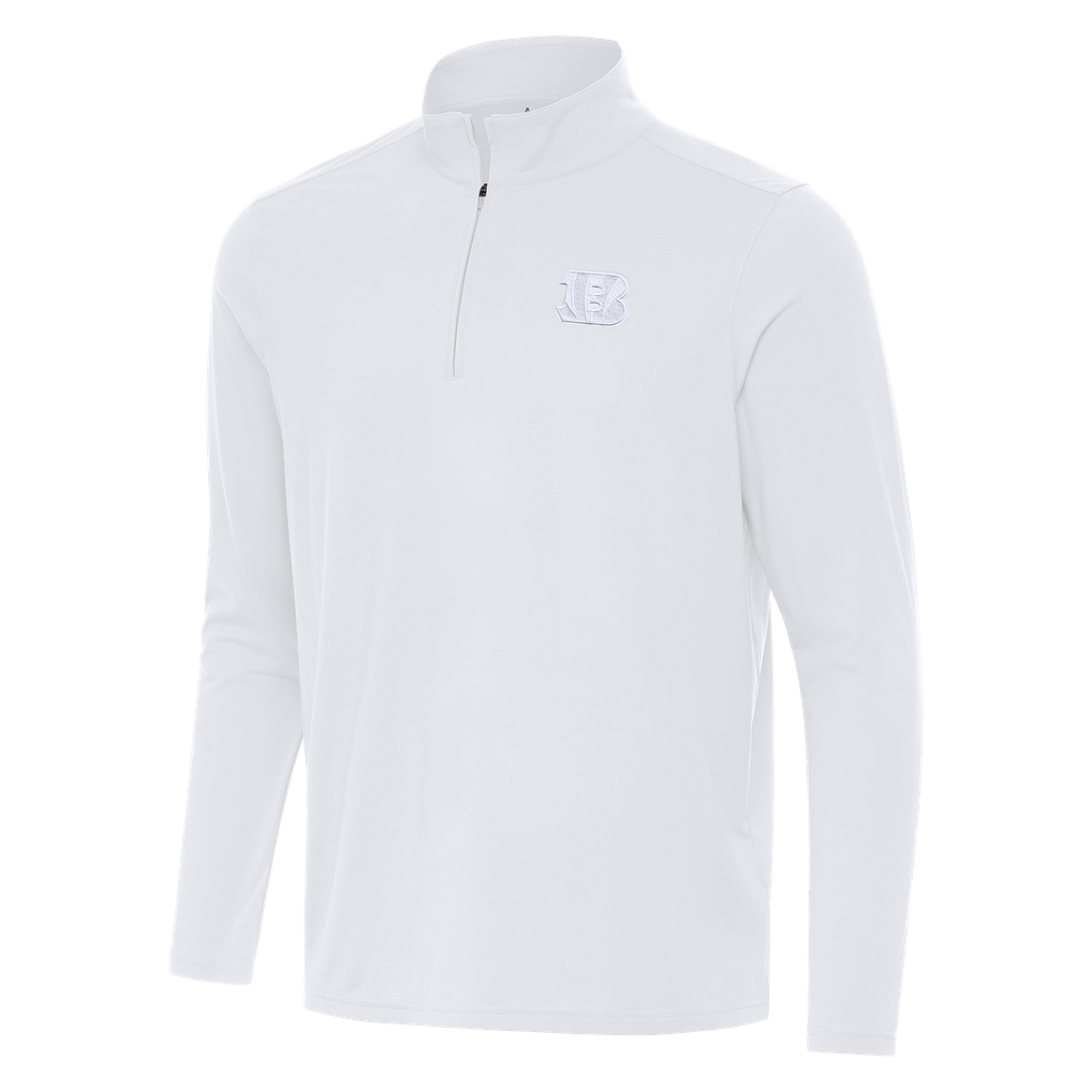  Cincinnati Bengals Antigua Intent Quarter-Zip Top - White