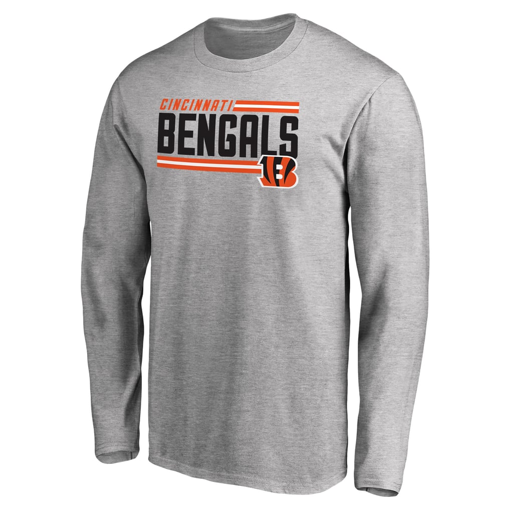 Cincinnati Bengals Iconic Collection On Side Stripe Long Sleeve T-Shirt - Ash
