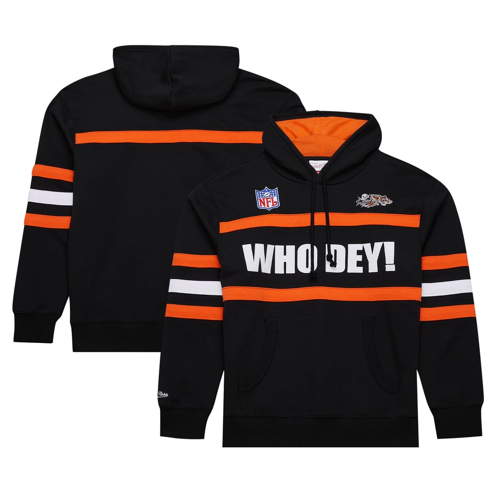  Cincinnati Bengals Vintage Logo Head Coach Fleece Pullover Hoodie - Black