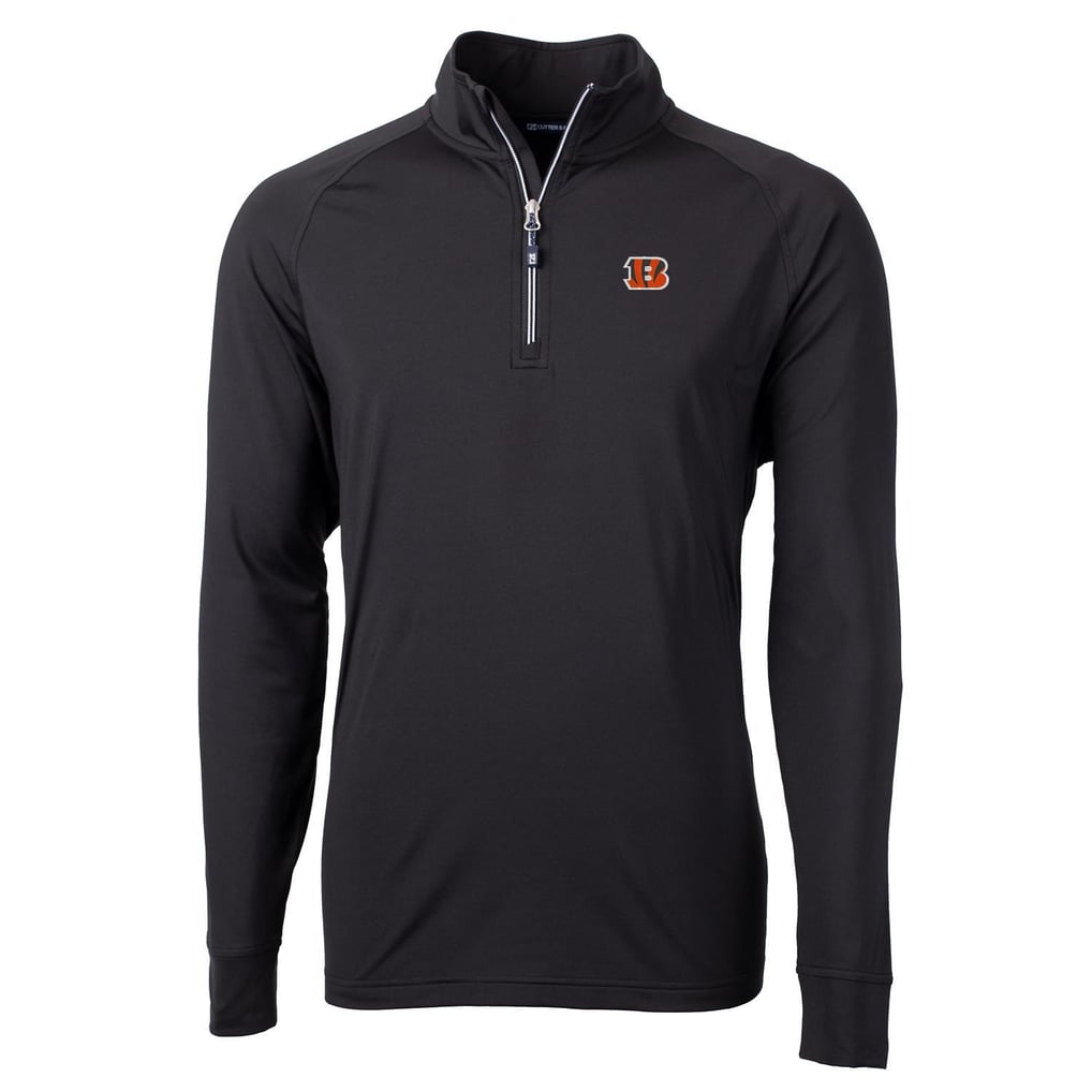 Cincinnati Bengals Cutter & Buck Big & Tall Adapt Eco Knit Quarter-Zip Pullover Jacket - Black