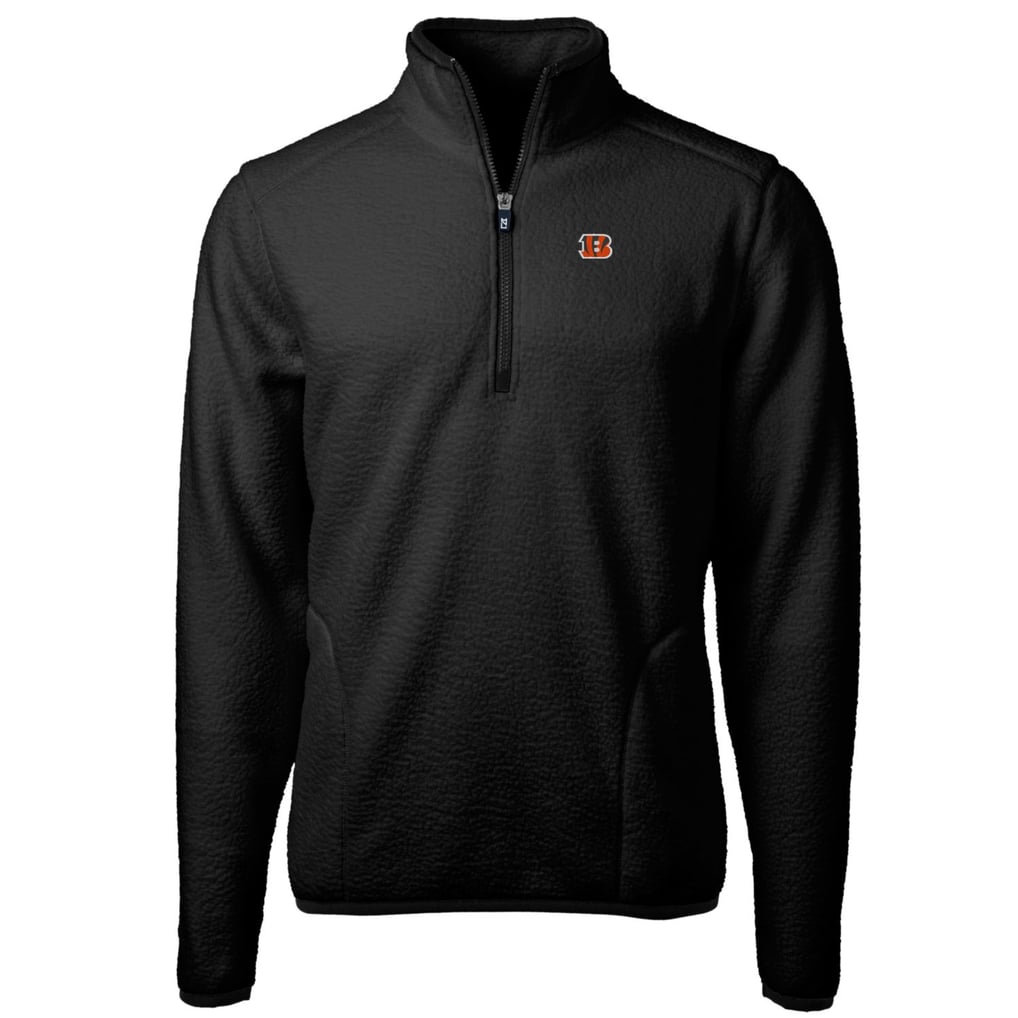 Cincinnati Bengals Cutter & Buck Cascade Eco Sherpa Fleece Quarter-Zip Pullover Jacket - Black