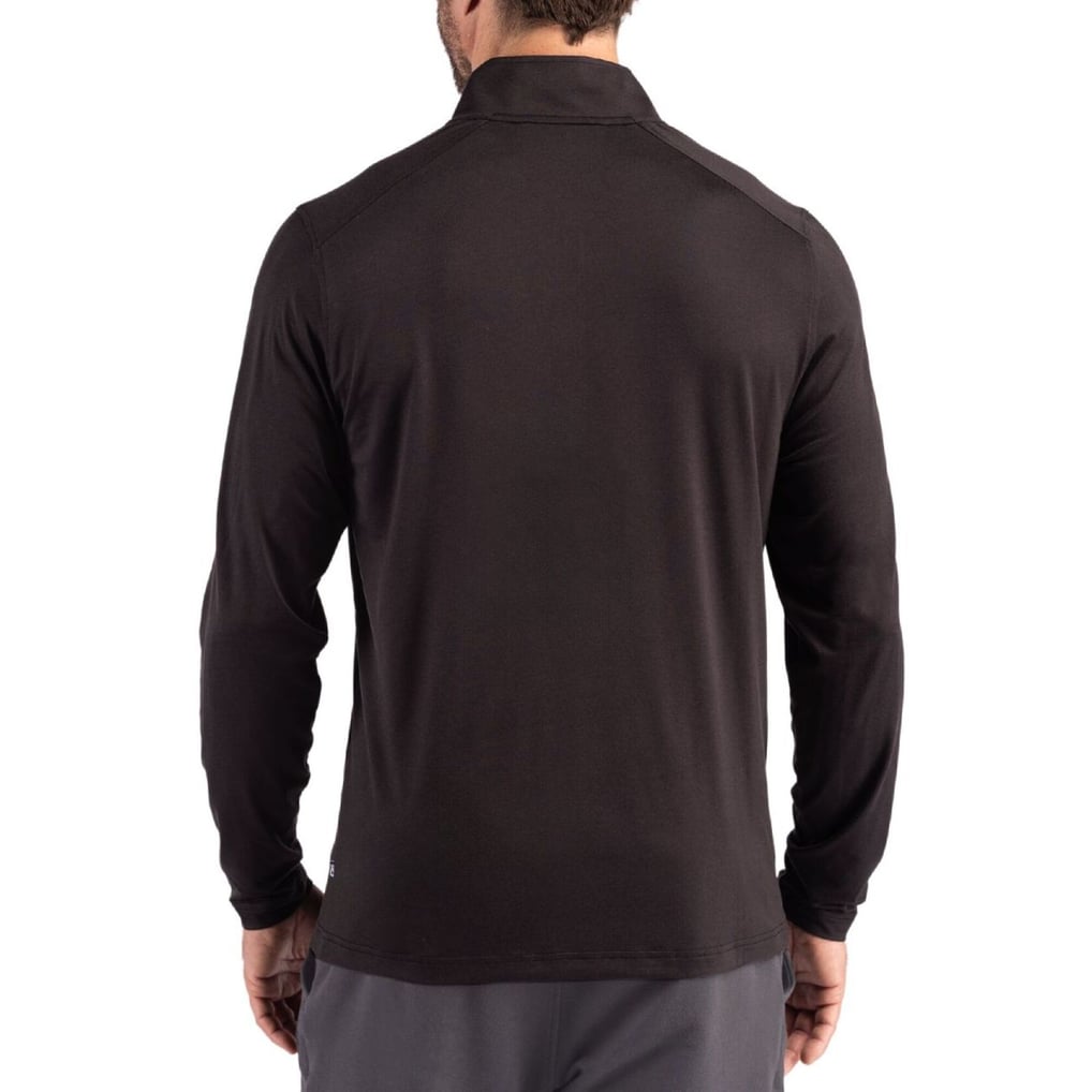Cincinnati Bengals Cutter & Buck Coastline Epic Comfort Recycled Quarter-Zip Pullover - Black