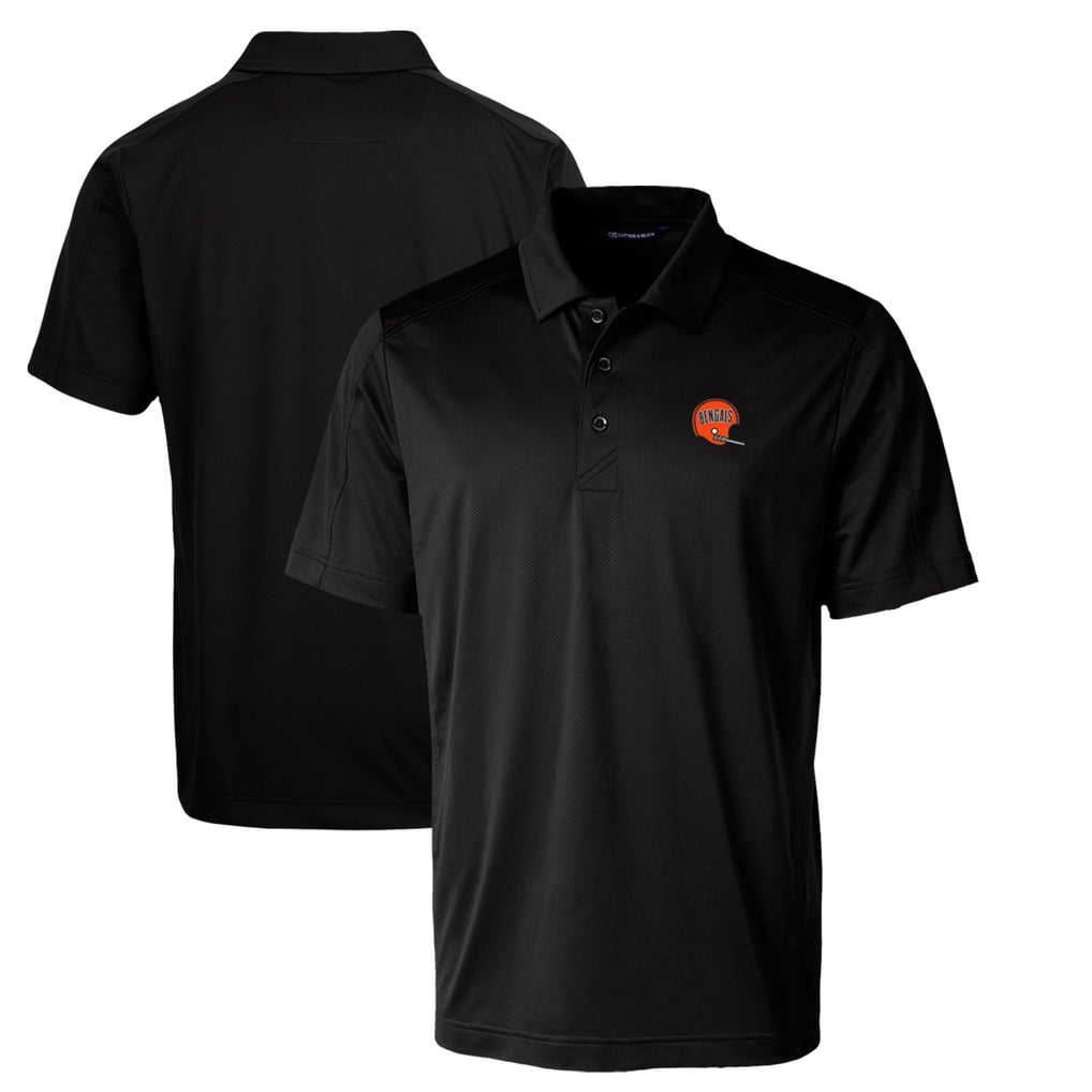 Cincinnati Bengals Cutter & Buck Throwback Logo Prospect Textured Stretch Polo - Black