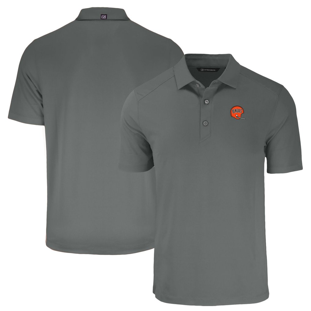  Cincinnati Bengals Cutter & Buck Throwback Forge Eco Stretch Recycled Polo - Gray