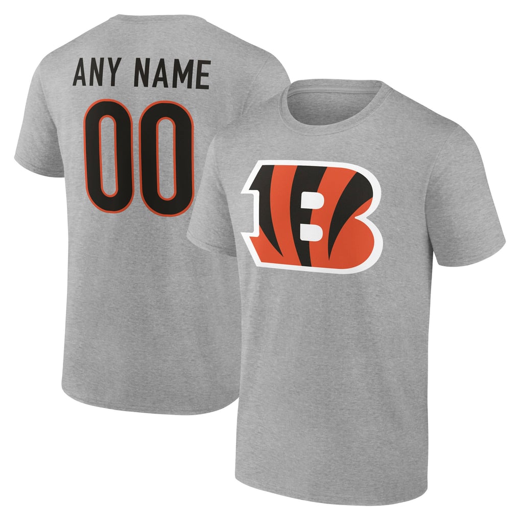Cincinnati Bengals Big & Tall Team Authentic Custom T-Shirt - Gray
