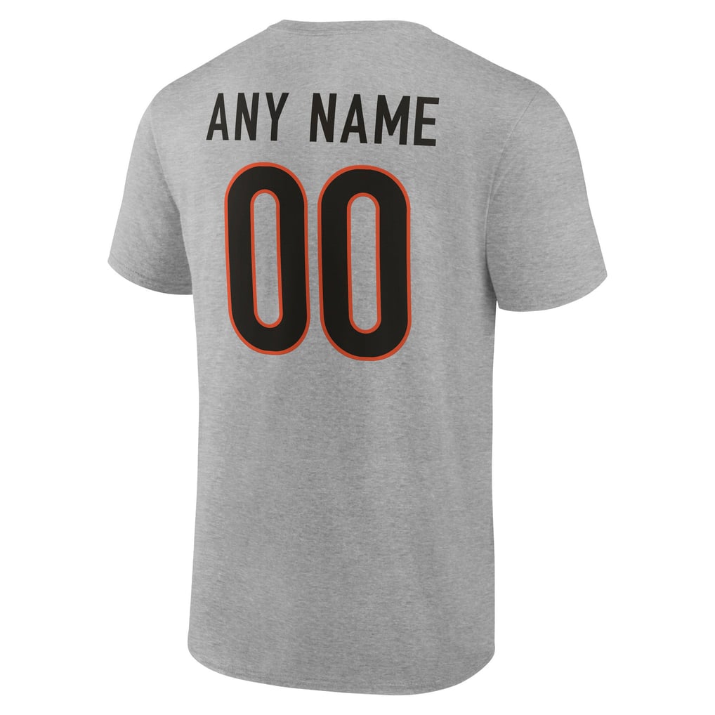 Cincinnati Bengals Big & Tall Team Authentic Custom T-Shirt - Gray