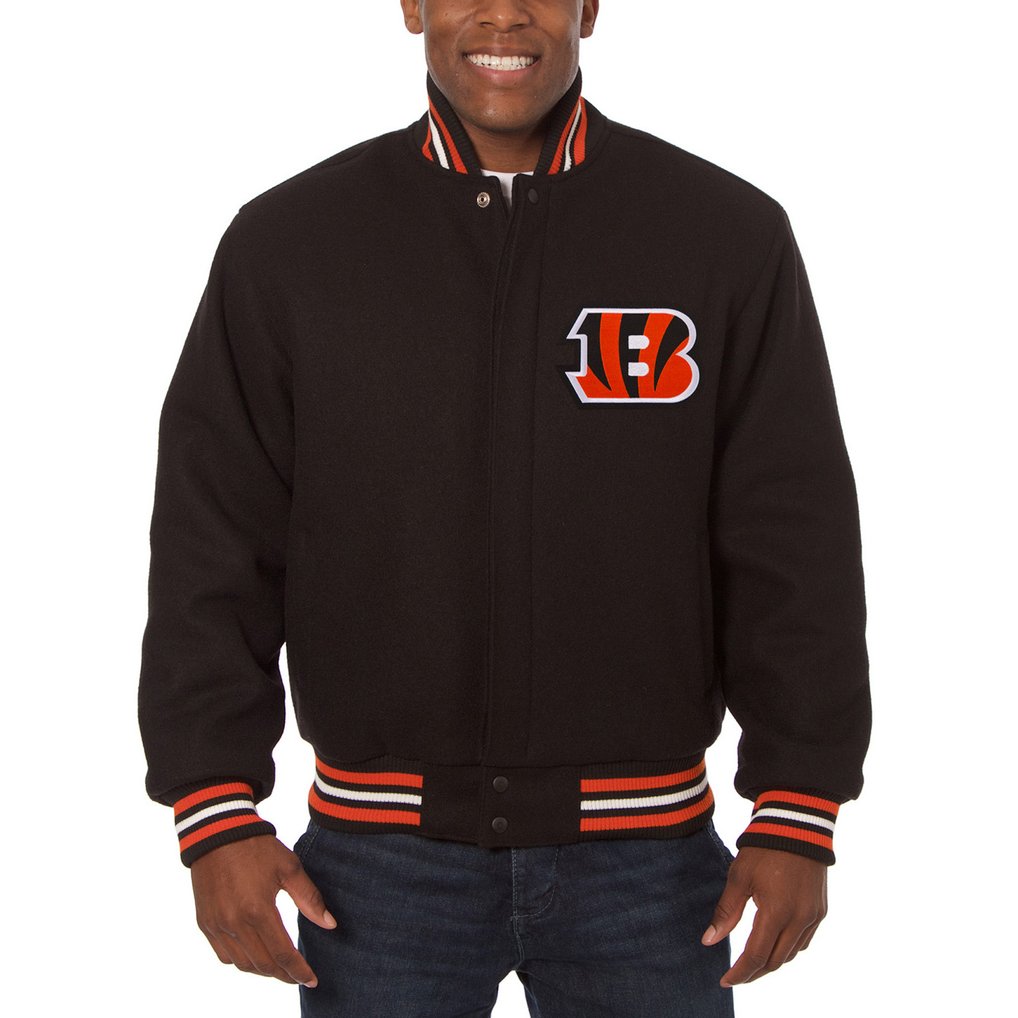 Cincinnati Bengals JH Design Embroidered Wool Jacket - Black