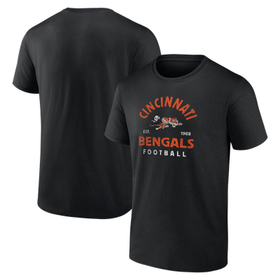  Cincinnati Bengals Logo Athletic Vintage Arch T-Shirt - Black
