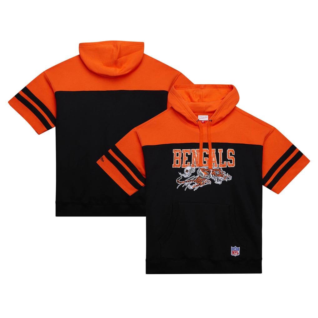 Cincinnati Bengals Mitchell & Ness  Off Field Vintage Logo Short Sleeve Pullover Hoodie - Black