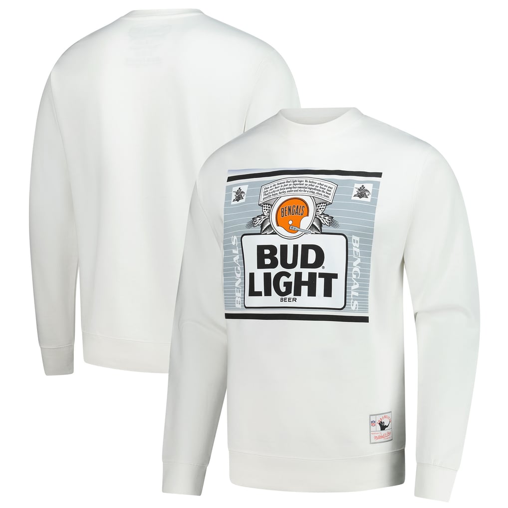 Cincinnati Bengals Mitchell & Ness x Bud Light The Crest Pullover Sweatshirt - White