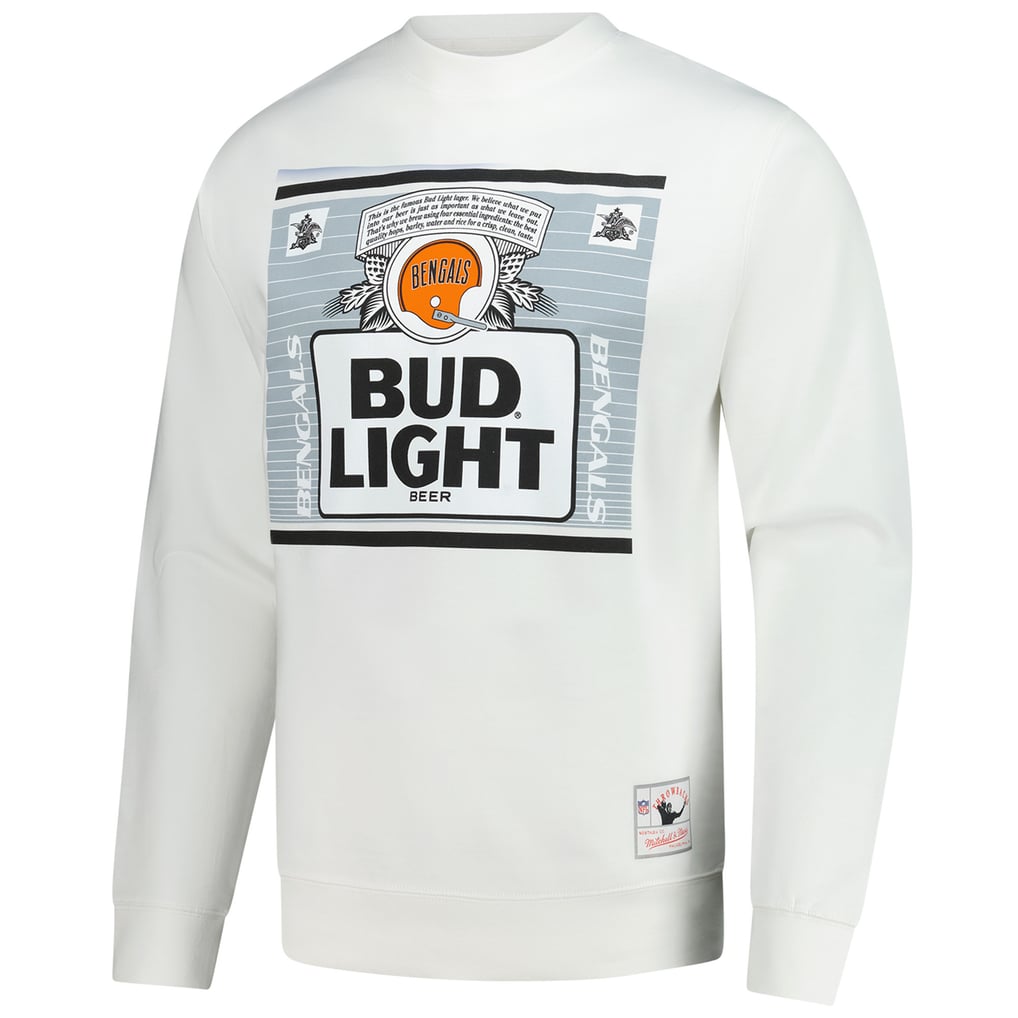 Cincinnati Bengals Mitchell & Ness x Bud Light The Crest Pullover Sweatshirt - White