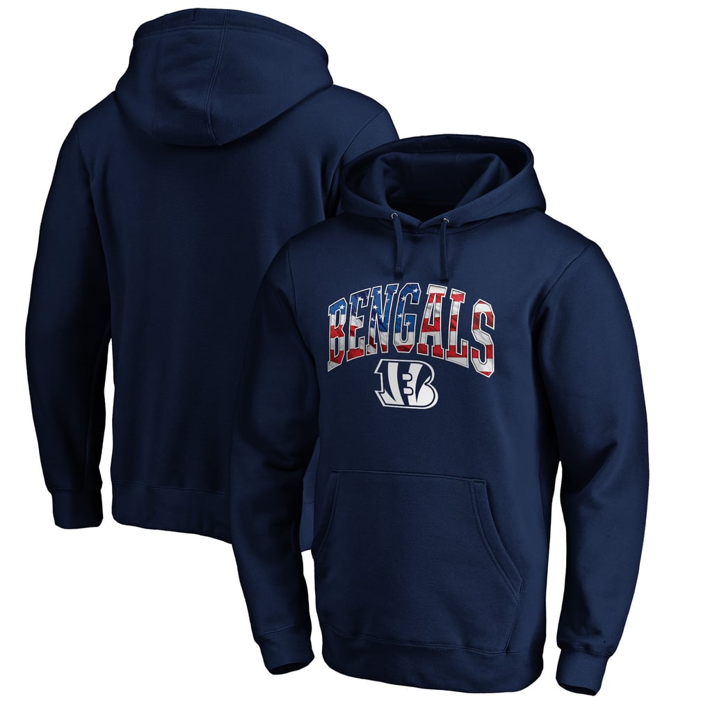 Cincinnati Bengals Banner Wave Fitted Pullover Hoodie - Navy
