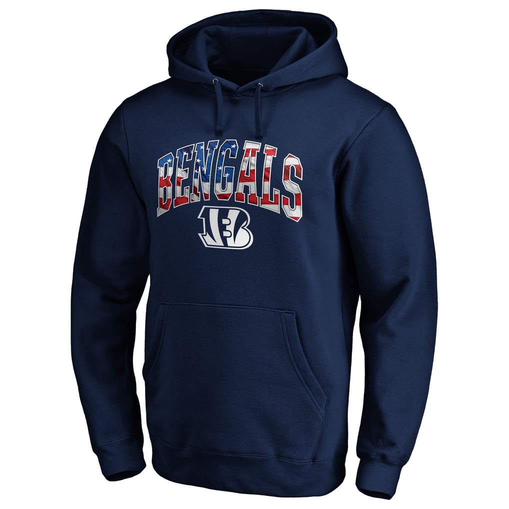 Cincinnati Bengals Banner Wave Fitted Pullover Hoodie - Navy