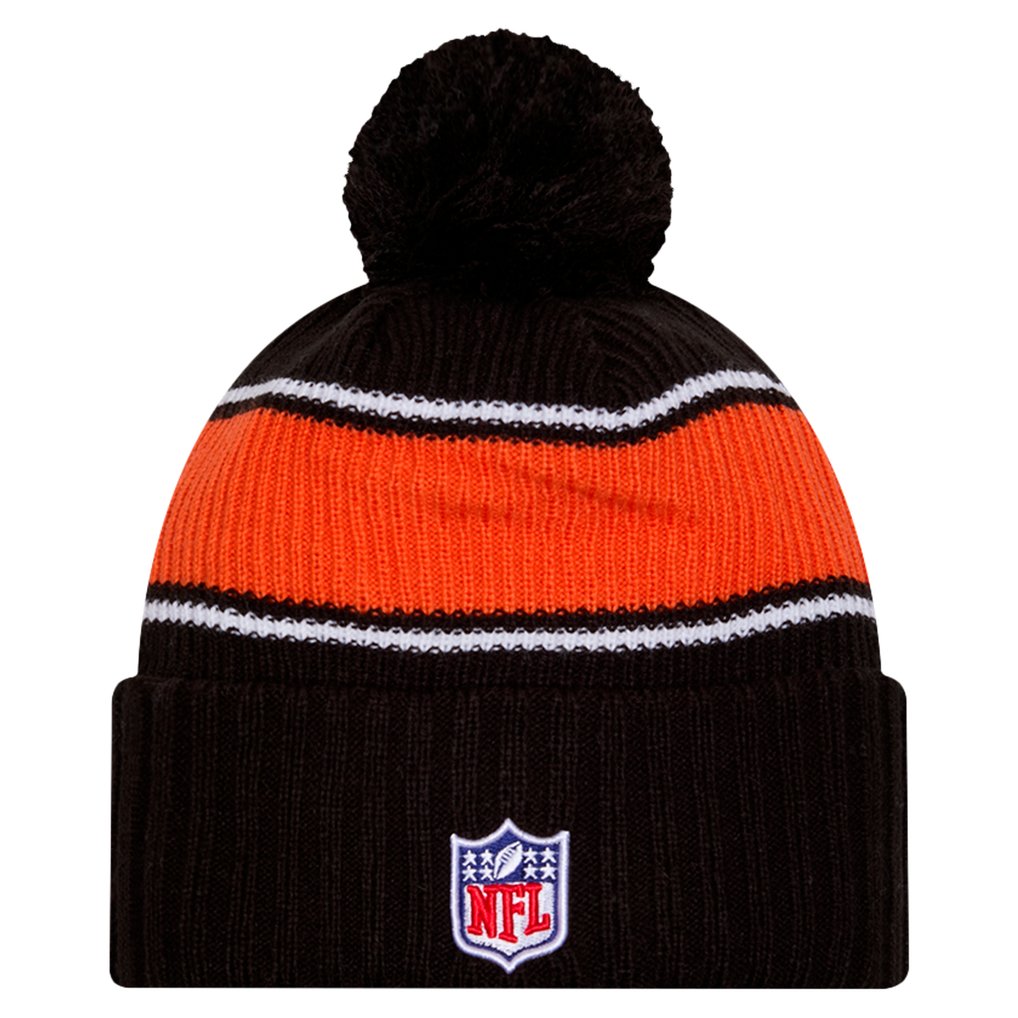 Cincinnati Bengals New Era 2024 Sideline Cuffed Knit Hat with Pom - Black