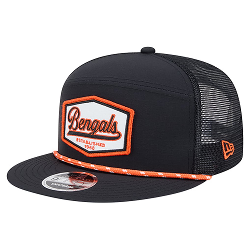 Cincinnati Bengals New Era Ripstop Patch 9FIFTY Split Panel Snapback Hat - Black